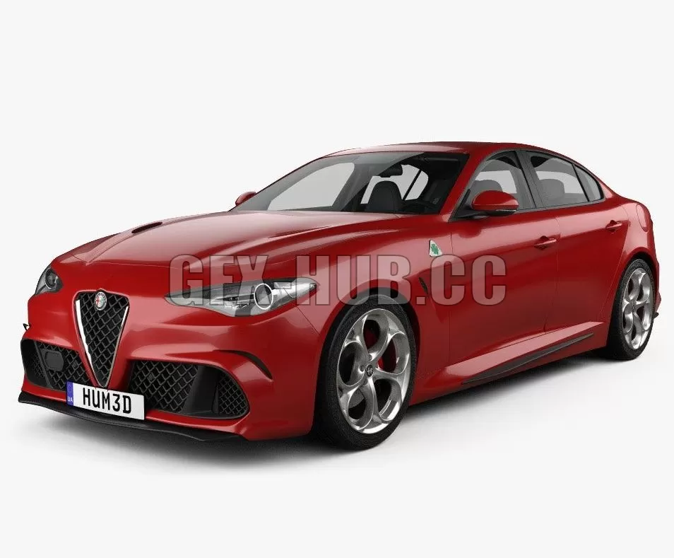 CAR – Car Alfa Romeo Giulia Quadrifoglio with HQ interior 2016 3D Model CAR – Car Alfa Romeo Giulia Quadrifoglio with HQ interior 2016 3D Model