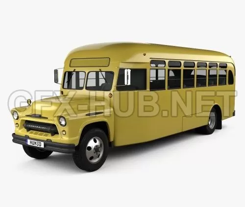 CAR – Chevrolet 6700 School Bus 1955 3D Model CAR – Chevrolet 6700 School Bus 1955 3D Model