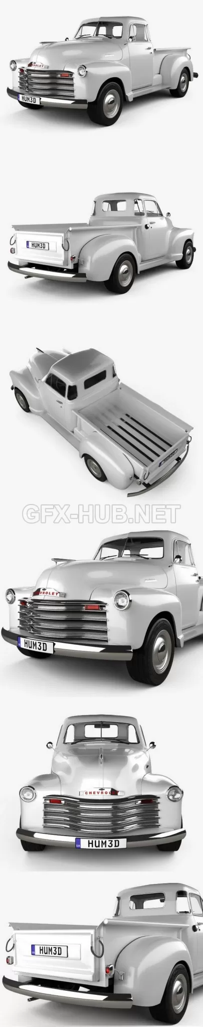 CAR – Chevrolet Advance Design Pickup 1951 3D Model CAR – Chevrolet Advance Design Pickup 1951 3D Model