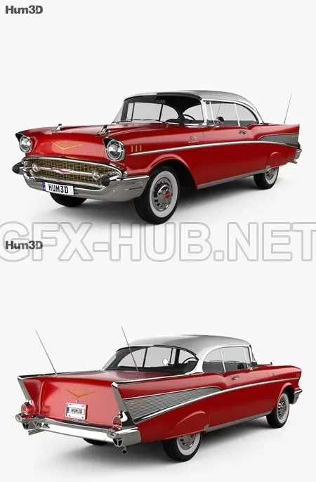 CAR – Chevrolet Bel Air Sport Coupe 1957 3D Model CAR – Chevrolet Bel Air Sport Coupe 1957 3D Model