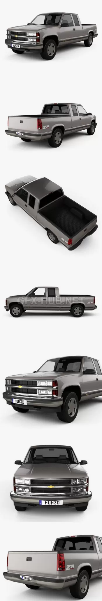 CAR – Chevrolet C1500 (K1500) Extended Cab 1988 3D Model CAR – Chevrolet C1500 (K1500) Extended Cab 1988 3D Model