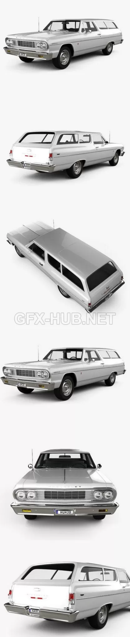 CAR – Chevrolet Chevelle 2-door wagon 1964 3D Model CAR – Chevrolet Chevelle 2-door wagon 1964 3D Model