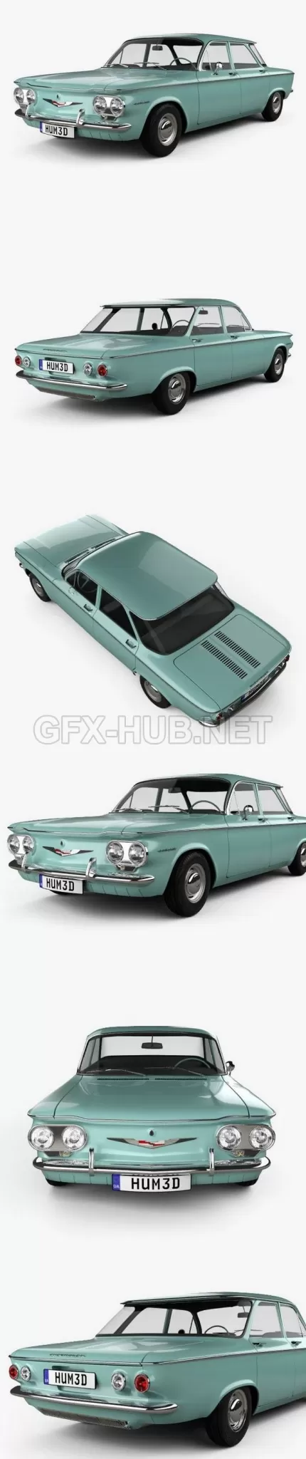 CAR – Chevrolet Corvair sedan 1960 3D Model CAR – Chevrolet Corvair sedan 1960 3D Model