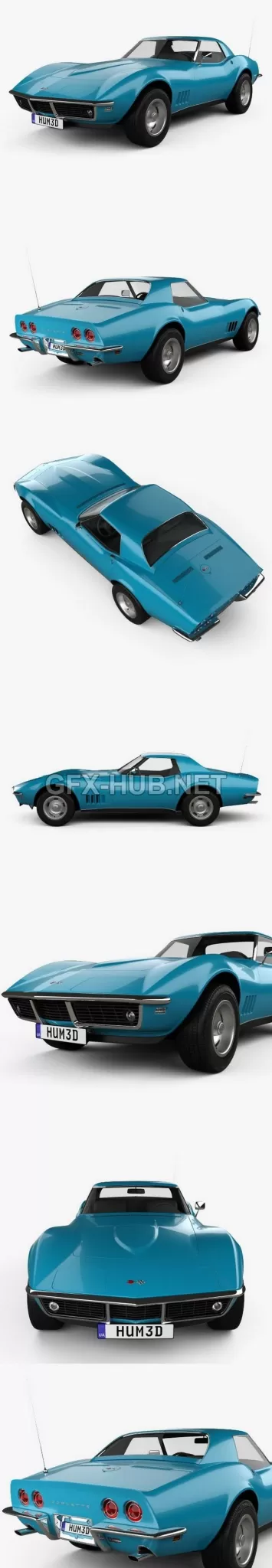 CAR – Chevrolet Corvette (C3) Convertible 1968 3D Model CAR – Chevrolet Corvette (C3) Convertible 1968 3D Model