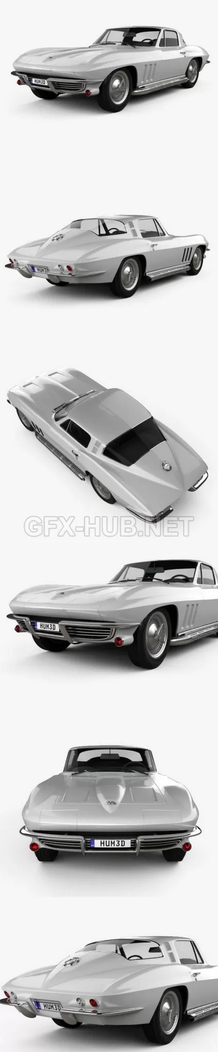 CAR – Chevrolet Corvette Sting Ray (C2) 1965 3D Model CAR – Chevrolet Corvette Sting Ray (C2) 1965 3D Model