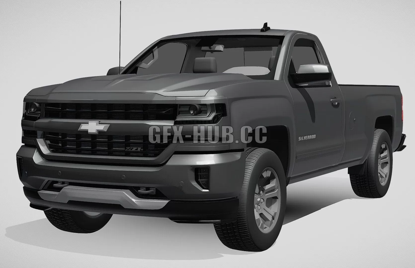 CAR – Chevrolet Silverado LT Z71 Regular Cab GMTK2 Long Box 2016 3D Model