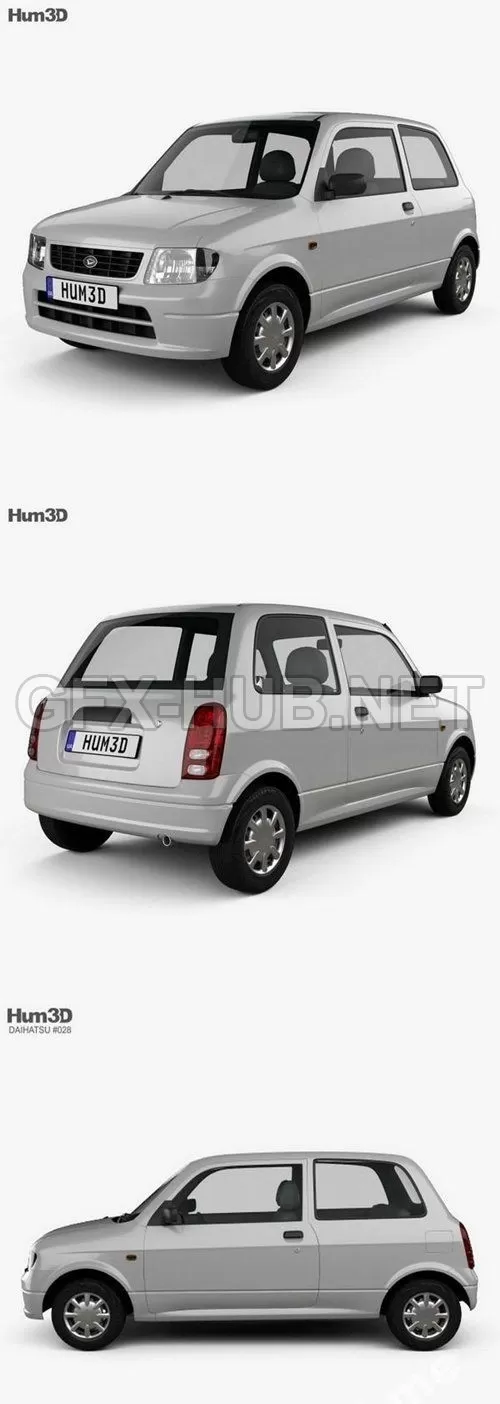 CAR – Daihatsu Mira 3-door 1998  3D Model
