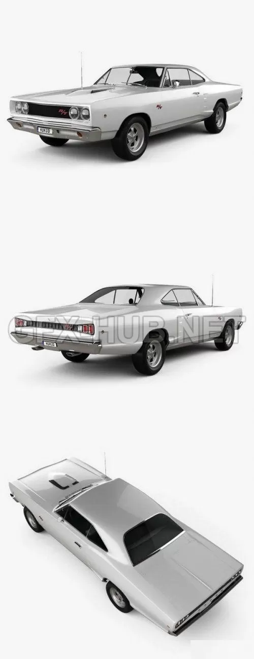 CAR – Dodge Coronet RT Coupe 1968 3D Model