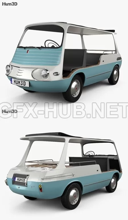 CAR – Fiat 600 Multipla Marinella 1958  3D Model