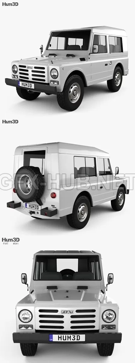 CAR – Fiat Campagnola Station Wagon 1987  3D Model