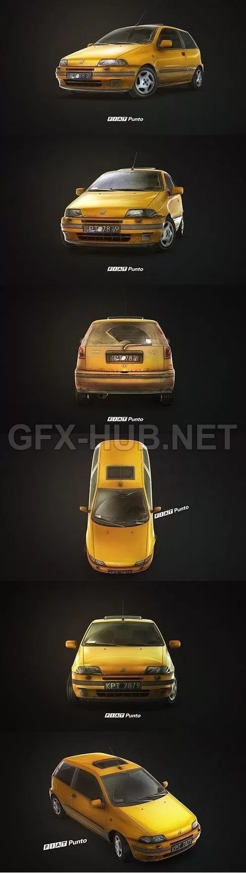 CAR – FIAT Punto GT 1995  3D Model