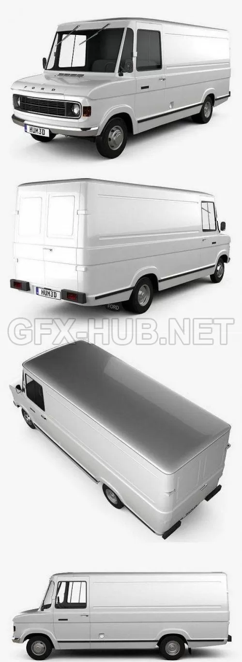 CAR – Ford A-Series Panel Van 1973 3D Model