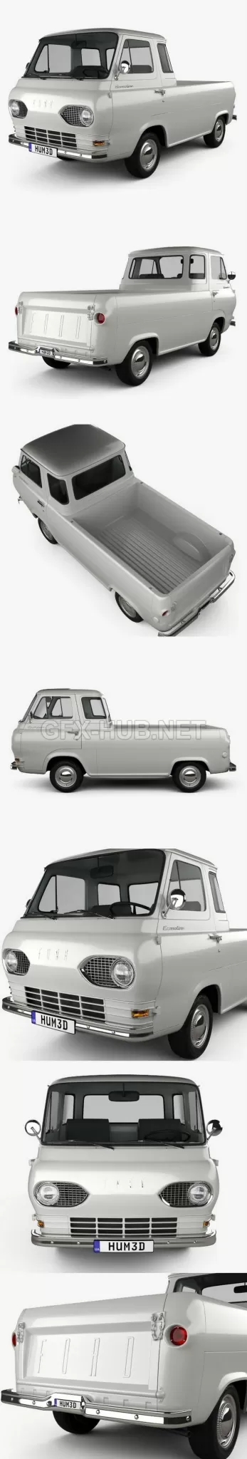 CAR – Ford E-Series Econoline Pickup 1963 3D Model