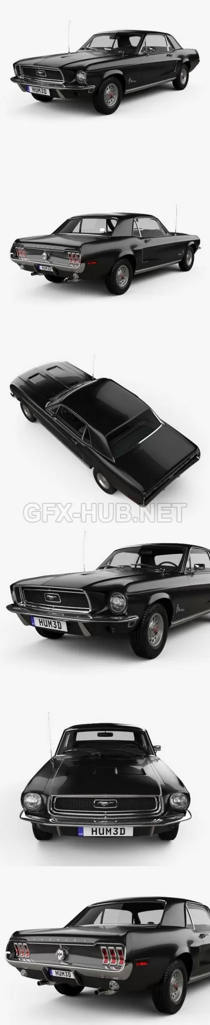 CAR – Ford Mustang Hardtop 1968  3D Model