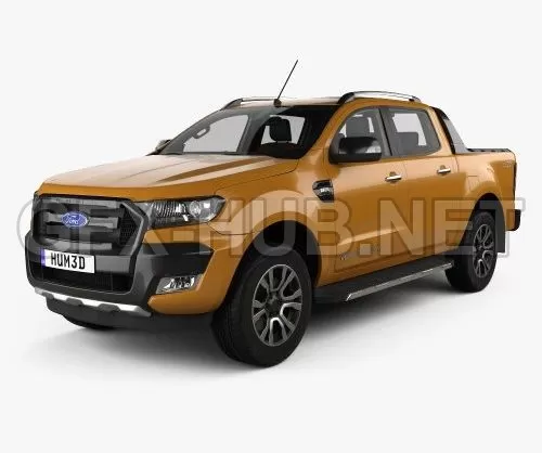 CAR – Ford Ranger Double Cab Wildtrak with HQ interior 2016  3D Model