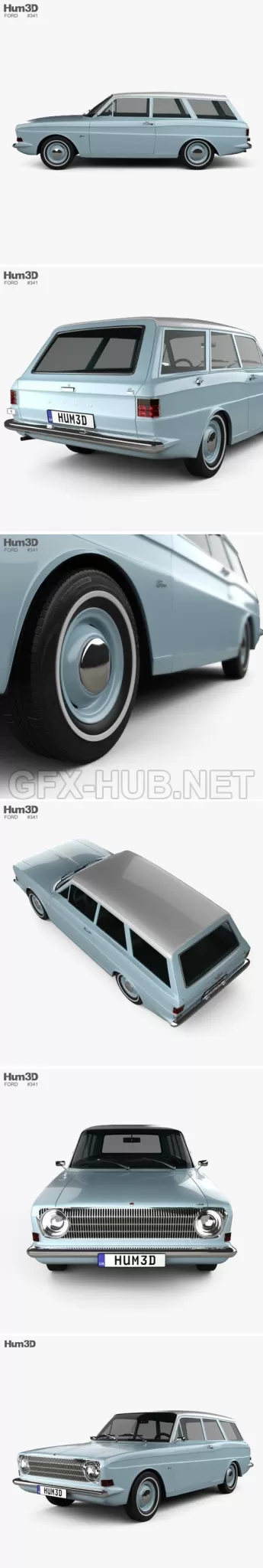 CAR – Ford Taunus (P6) 12M station wagon 1967  3D Model