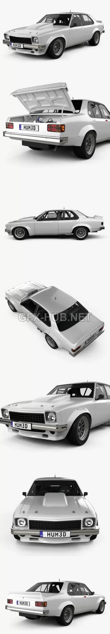 CAR – Holden Torana 4-door Race Car with HQ interior 1977  3D Model