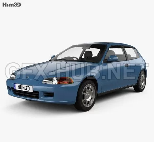 CAR – Honda Civic hatchback 1991  3D Model