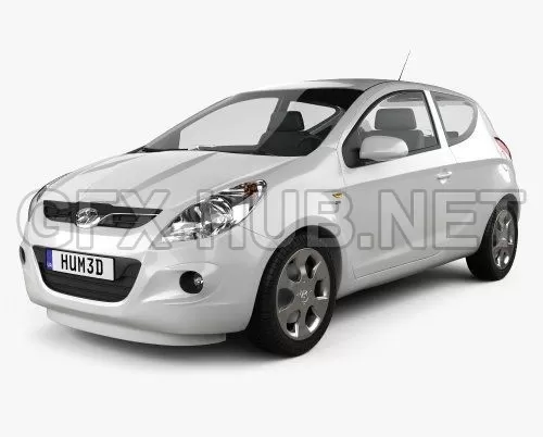CAR – Hyundai i20 3-door 2010  3D Model