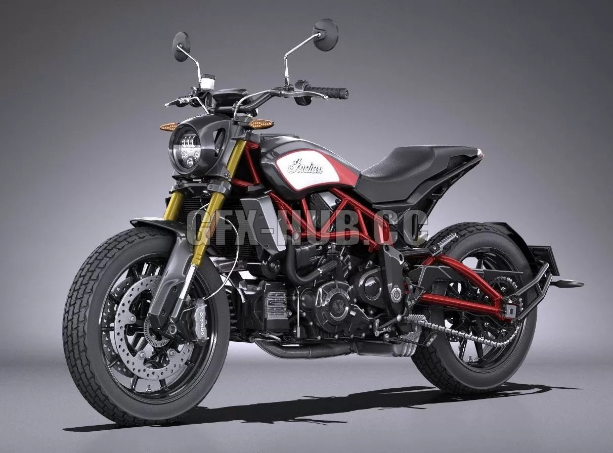 CAR – Indian FTR 1200 S 2019 3D Model