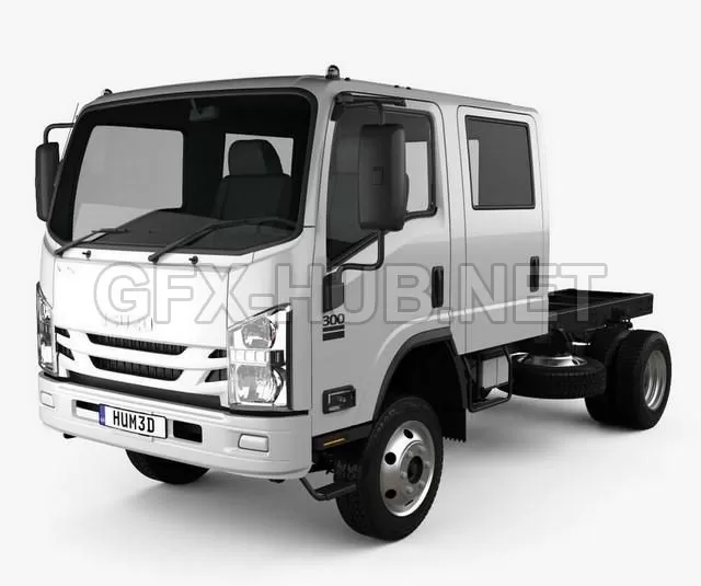 CAR – Isuzu NPS 300 Crew Cab Chassis Truck 2015 3D Model
