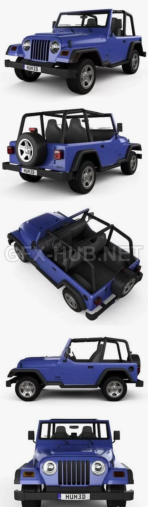 CAR – Jeep Wrangler TJ 1997 3D Model CAR – Jeep Wrangler TJ 1997 3D Model