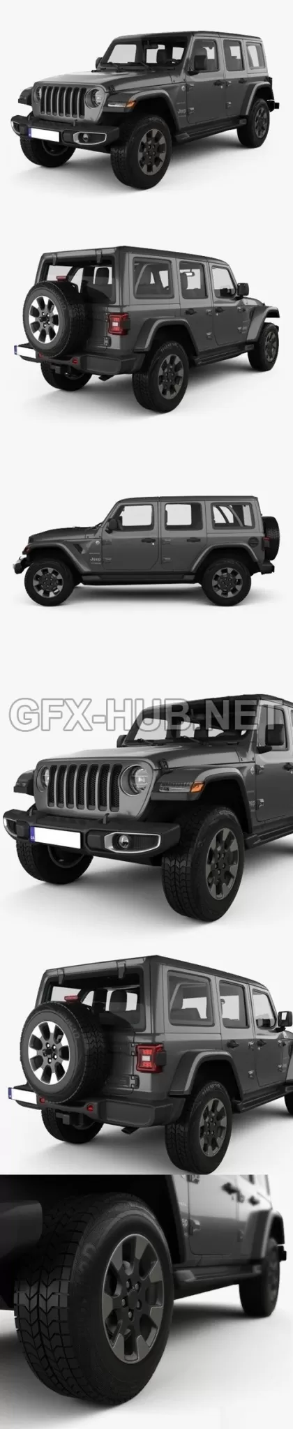 CAR – Jeep Wrangler Unlimited Sahara 2018 3D Model CAR – Jeep Wrangler Unlimited Sahara 2018 3D Model