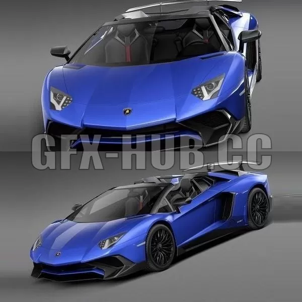 CAR – Lamborghini Aventador LP750-4 SV Roadster 2016 3D Model