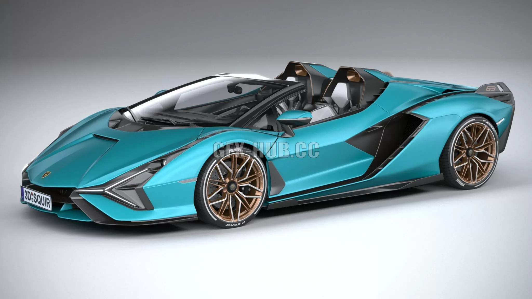CAR – Lamborghini Sian Roadster 2021 3D Model