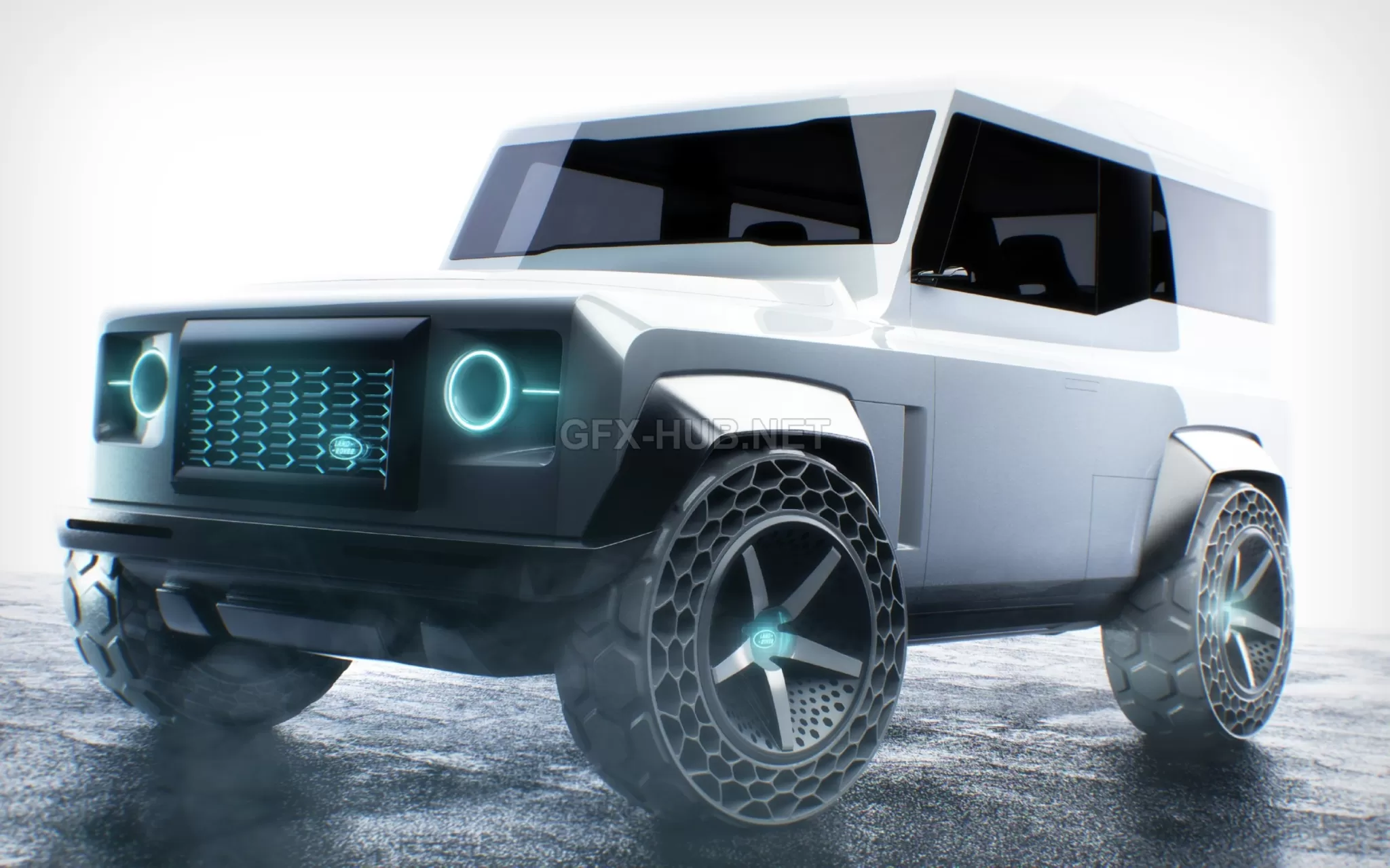 CAR – LAND ROVER CYBER DEFENDER 3D Model