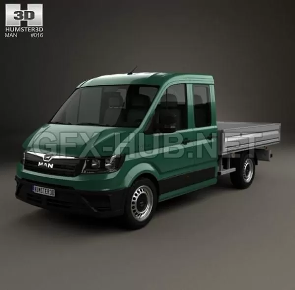 CAR – MAN TGE Crew Cab Platform Body L1 2017 3D Model