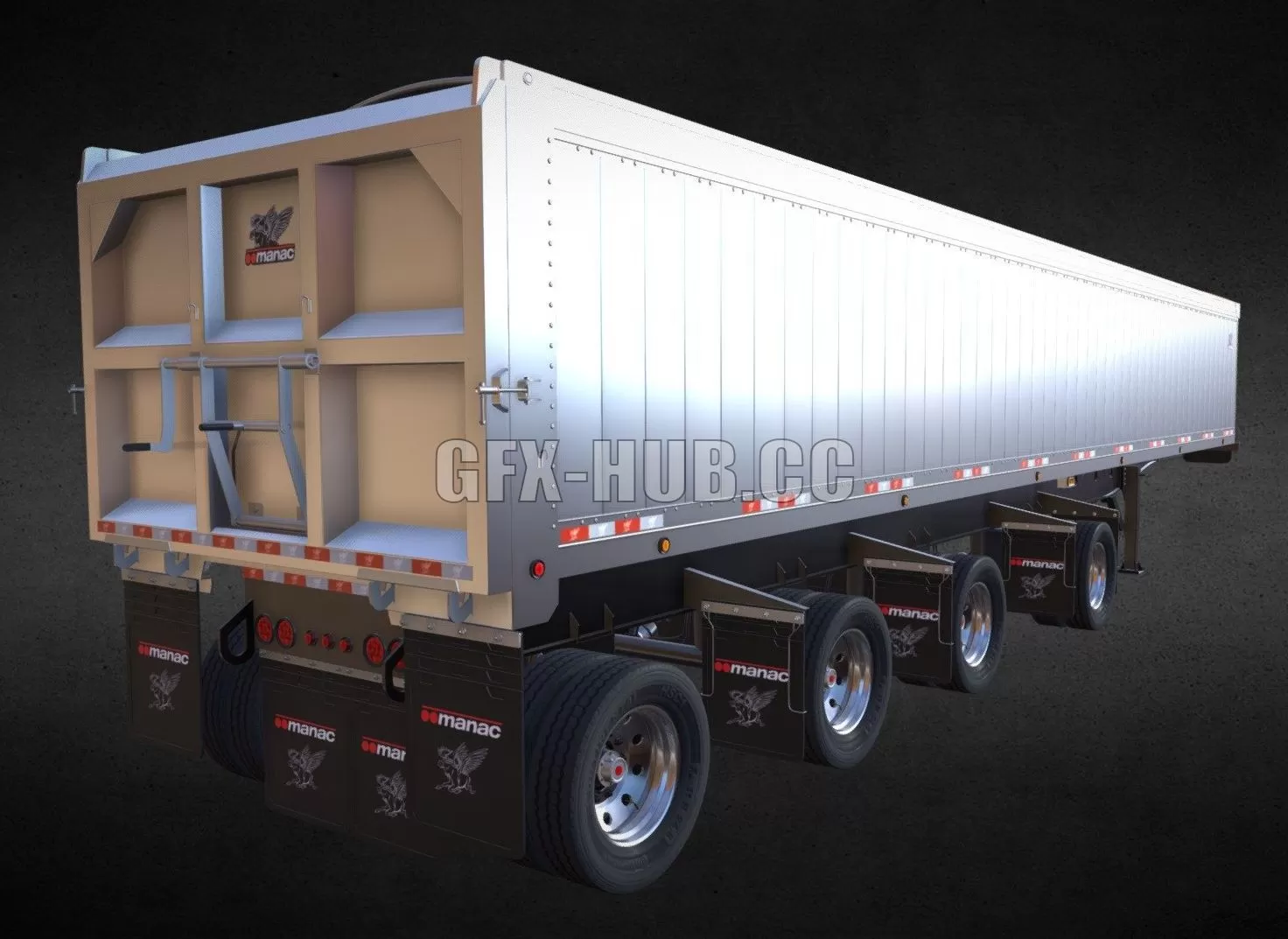 CAR – Manac 44FT 4 Axles Combo End Dump 3D Model