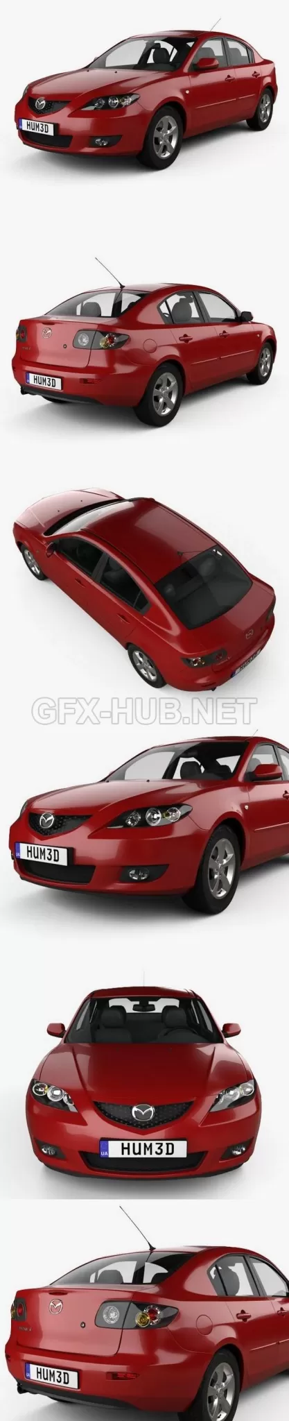 CAR – Mazda 3 sedan 2003  3D Model