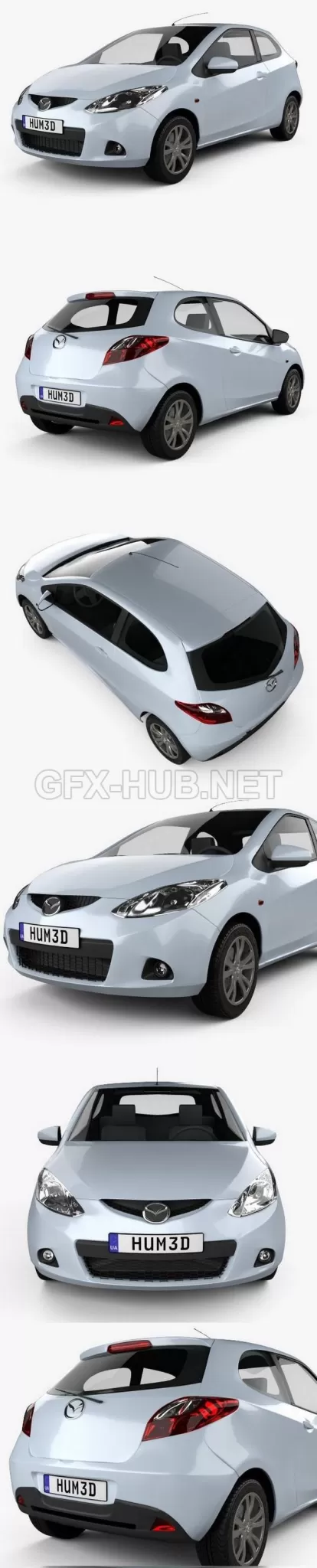 CAR – Mazda Demio (Mazda2) 3-door 2010  3D Model