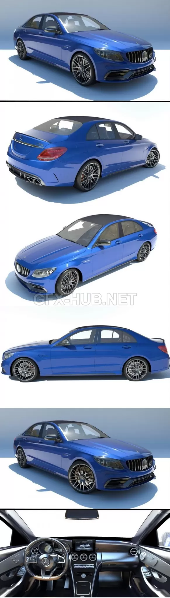 CAR – Mercedes C63 S AMG sedan 2019 3D Model