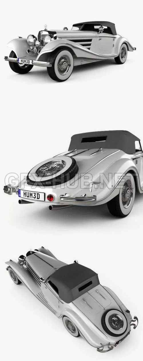 CAR – Mercedes-Benz 500K Special Roadster 1936  3D Model