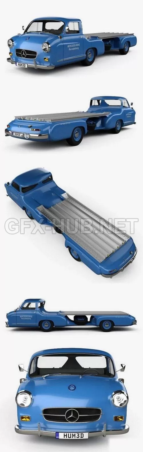 CAR – Mercedes-Benz Blue Wonder Renntransporter 1954 3D Model