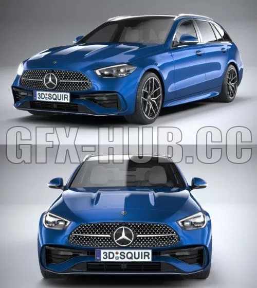 CAR – Mercedes-Benz C-Class Estate 2022 3D Model