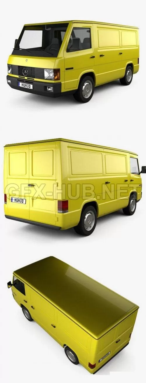 CAR – Mercedes-Benz MB100 Panel Van 1988  3D Model