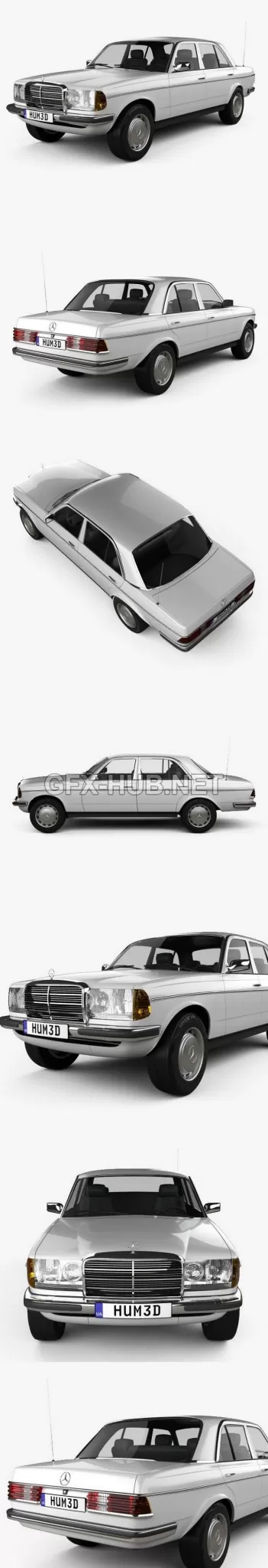 CAR – Mercedes-Benz W123 sedan 1975 3D Model