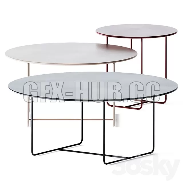 CAR – Metal Round Coffee Table Laura by Jori 3D Model