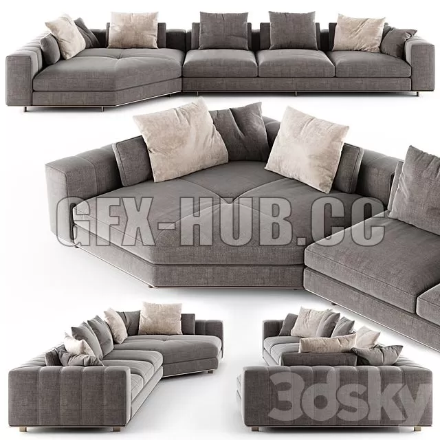CAR – Minotti FREEMAN DUVET Sofa 02 3D Model