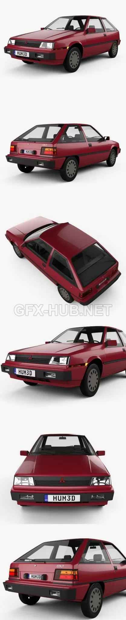 CAR – Mitsubishi Colt 1984  3D Model