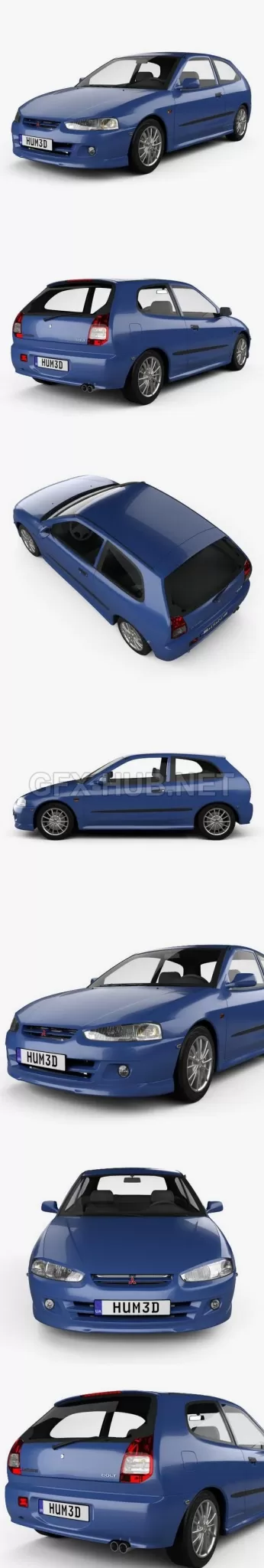 CAR – Mitsubishi Colt 3-door hatchback 1998  3D Model