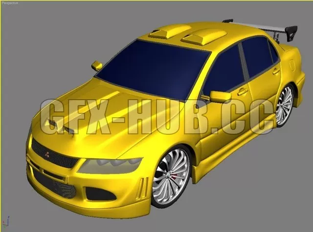 CAR – Mitsubishi Lancer Evo VIII retro style 3D Model