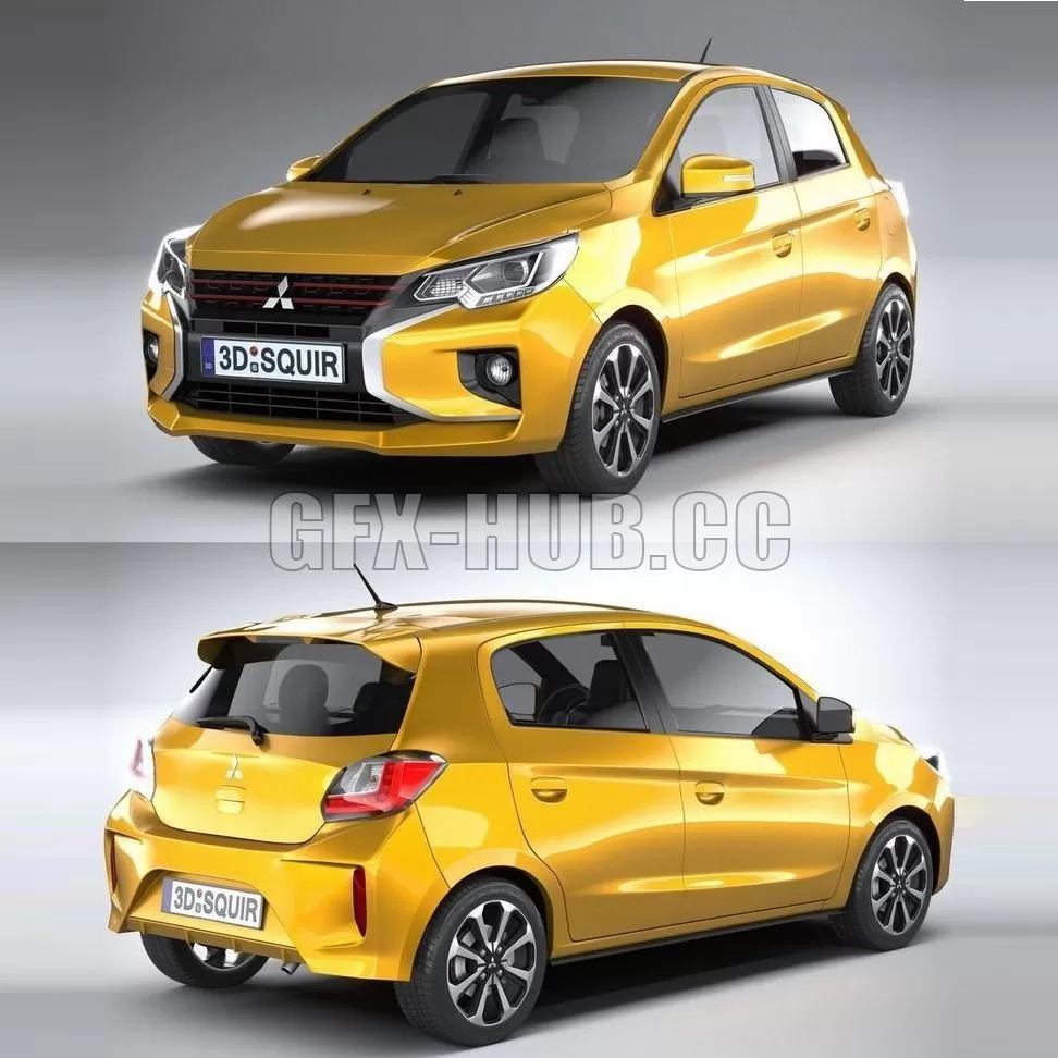 CAR – Mitsubishi Mirage 2020 3D Model