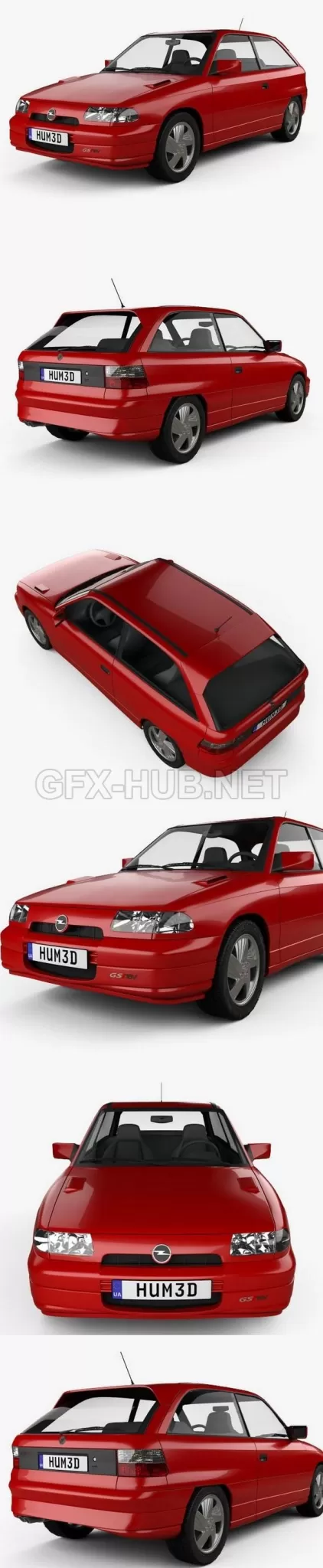 CAR – Opel Astra (F) 3-door GSi 1991  3D Model