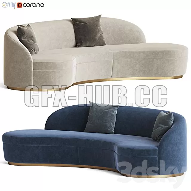 CAR – Otium Curved Sofa Capital Collection 3D Model