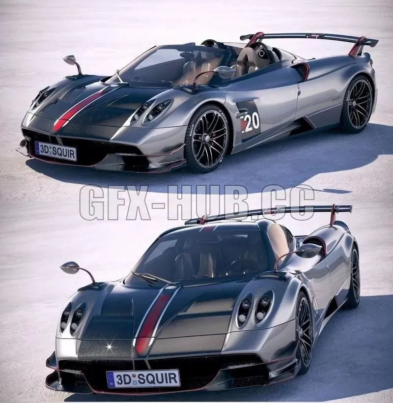 CAR – Pagani Huayra Roadster 2020 3D Model