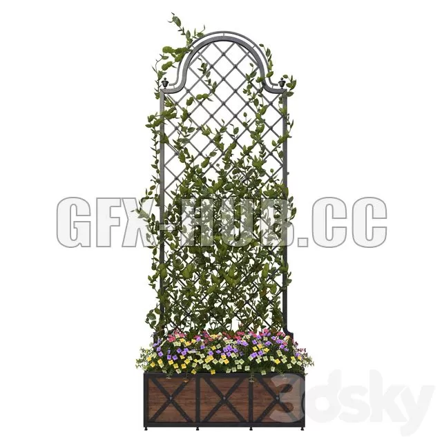 CAR – Pergola with Flowers 1 3D Model